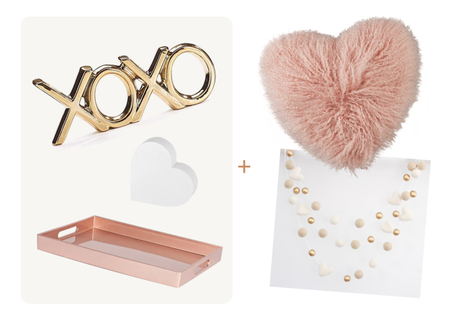 Valentines Day Decor Box - Blush and Gold Standard Option 2