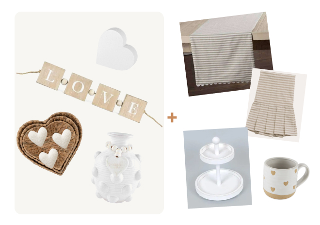 Valentines Day Decor Box - Neutral Deluxe Option 3