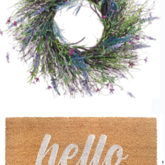Bundle: Lavendar Wreath + Hello Spring Doormat