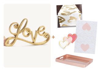 Valentine's Day - Mini, Valentine's Day, Blush & Gold, Option 3