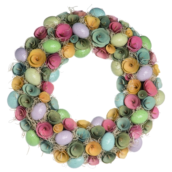 Easter Rosette Egg Wreath